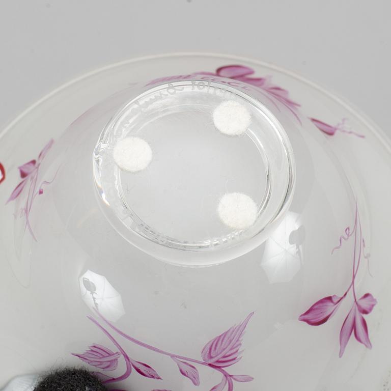 Eva Englund, skålar, glas, Orrefors, signerade.