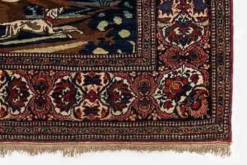 A pictoral Kashan rug, Central Persia, Souf, c. 201 x 142 cm.