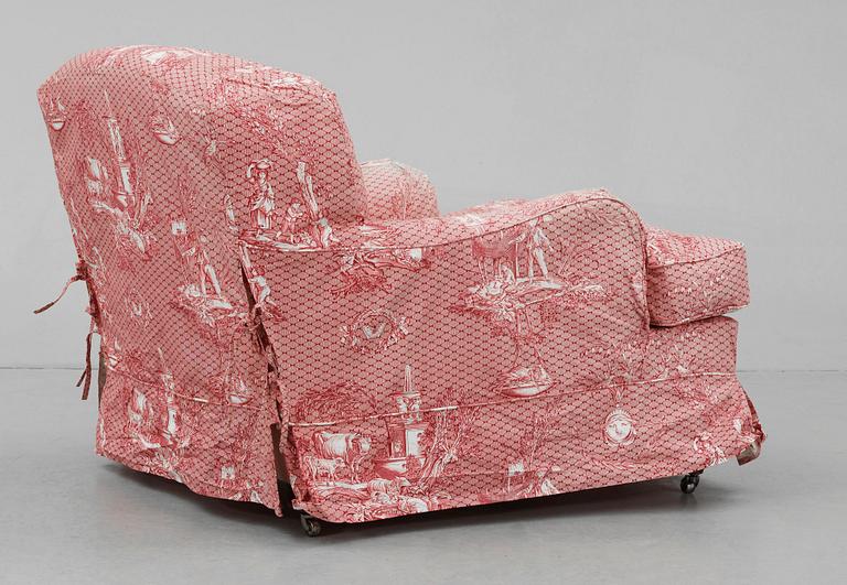 SOFFA samt FÅTÖLJ, Howardmodell, 1900-tal.