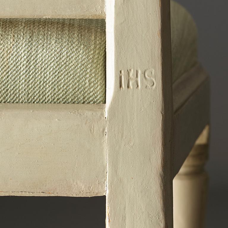 STOLAR, fyra stycken, av Johan Hammarström (mästare i Stockholm 1794-1812), sengustavianska.