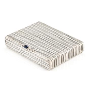 374. A Silver-gilt Fabergé Cigarette and Match Case, workmaster August Frederik Hollming, St. Petersburg 1908-1917.