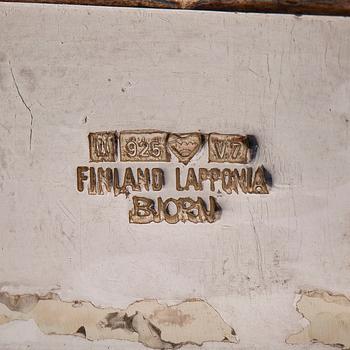 A sterling silver 'Moonbridge' bracelet and a pair of  'Shields' earrings, Lapponia 1974.