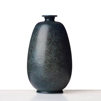 Erich & Ingrid Triller, a blue glazed stoneware vase, Tobo, Uppland, Sweden.