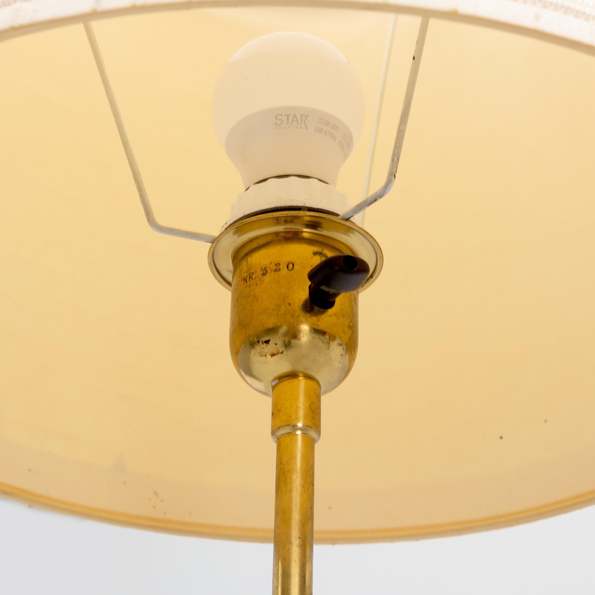 A brass floor lamp from E. Hansson & Co., Malmö, 1950's.