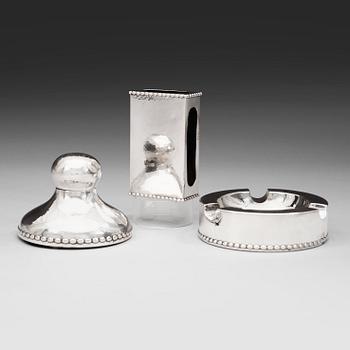 588. A C.G Hallberg & Nordiska Kompaniet 3 pcs desk set, Stockholm 1927-28.