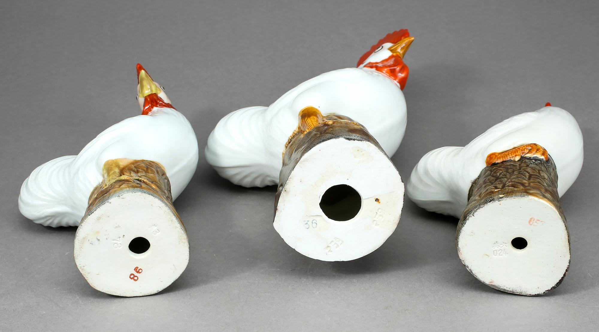 FIGURINER, 3 st, porslin, Kina, 1900-tal.