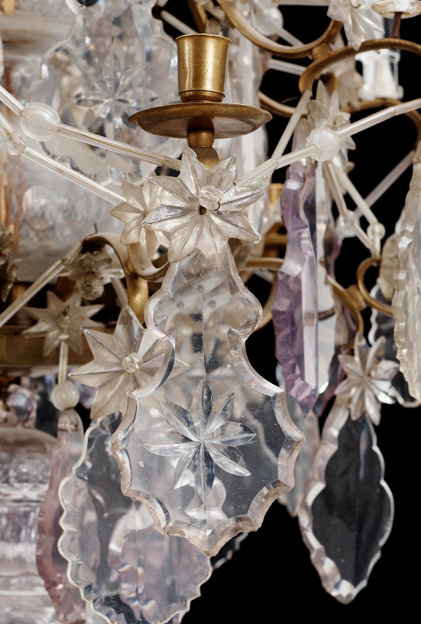 LJUSKRONA, barockstil, 1800/1900-tal. H 90.