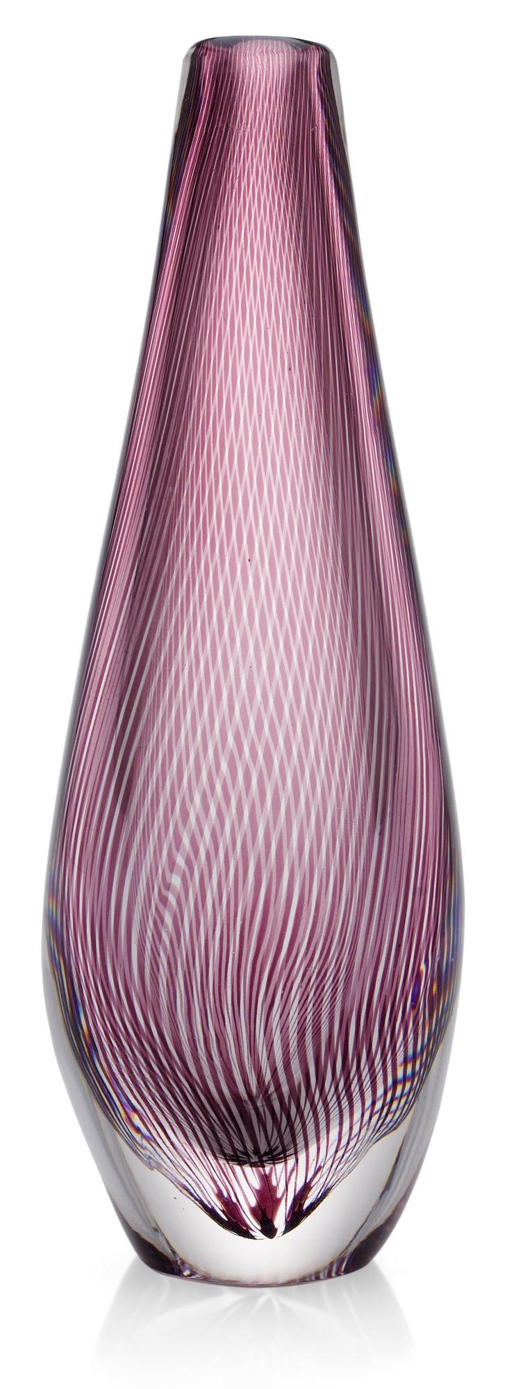 An Edward Hald slipgraal glass vase, Orrefors 1952.