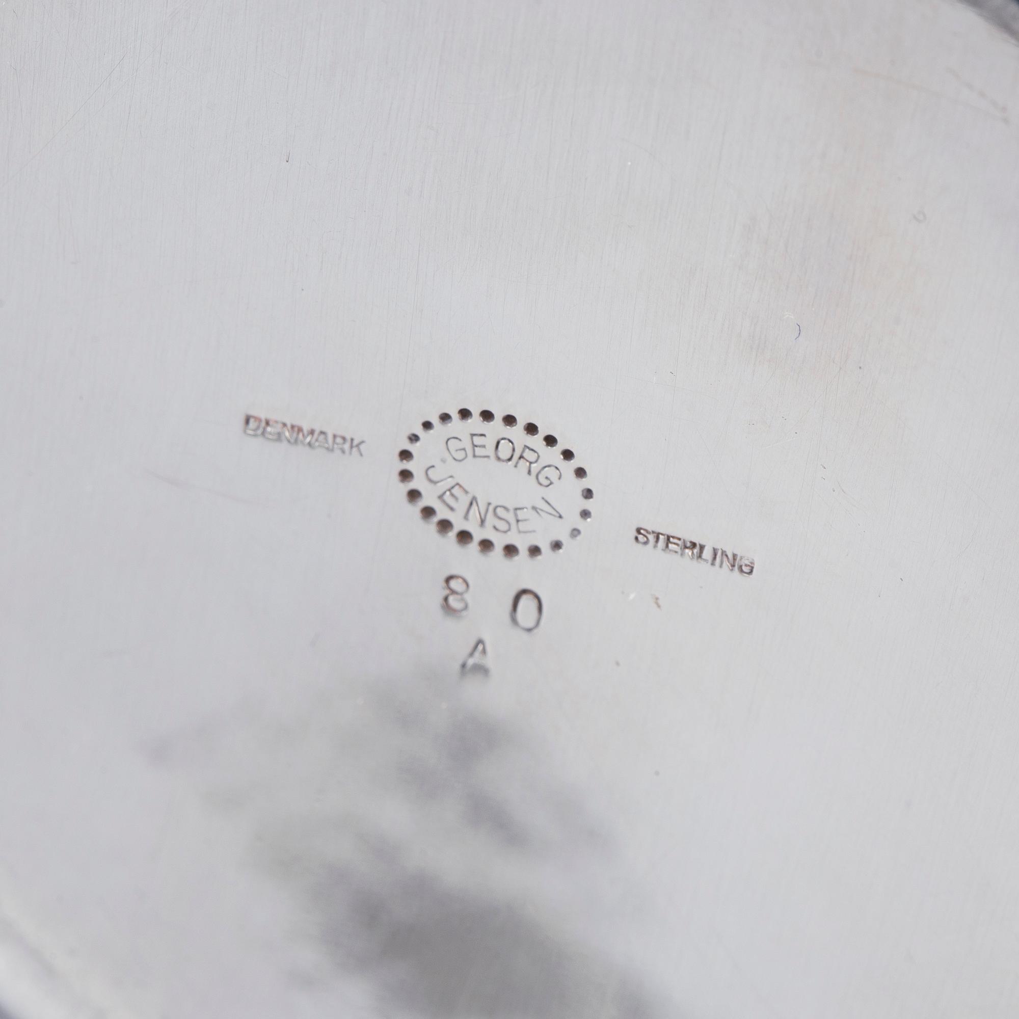 GEORG JENSEN, kaffeservis, 3 delar, sterlingsilver. Köpenhamn, Danmark, efter 1945, design nr 80.