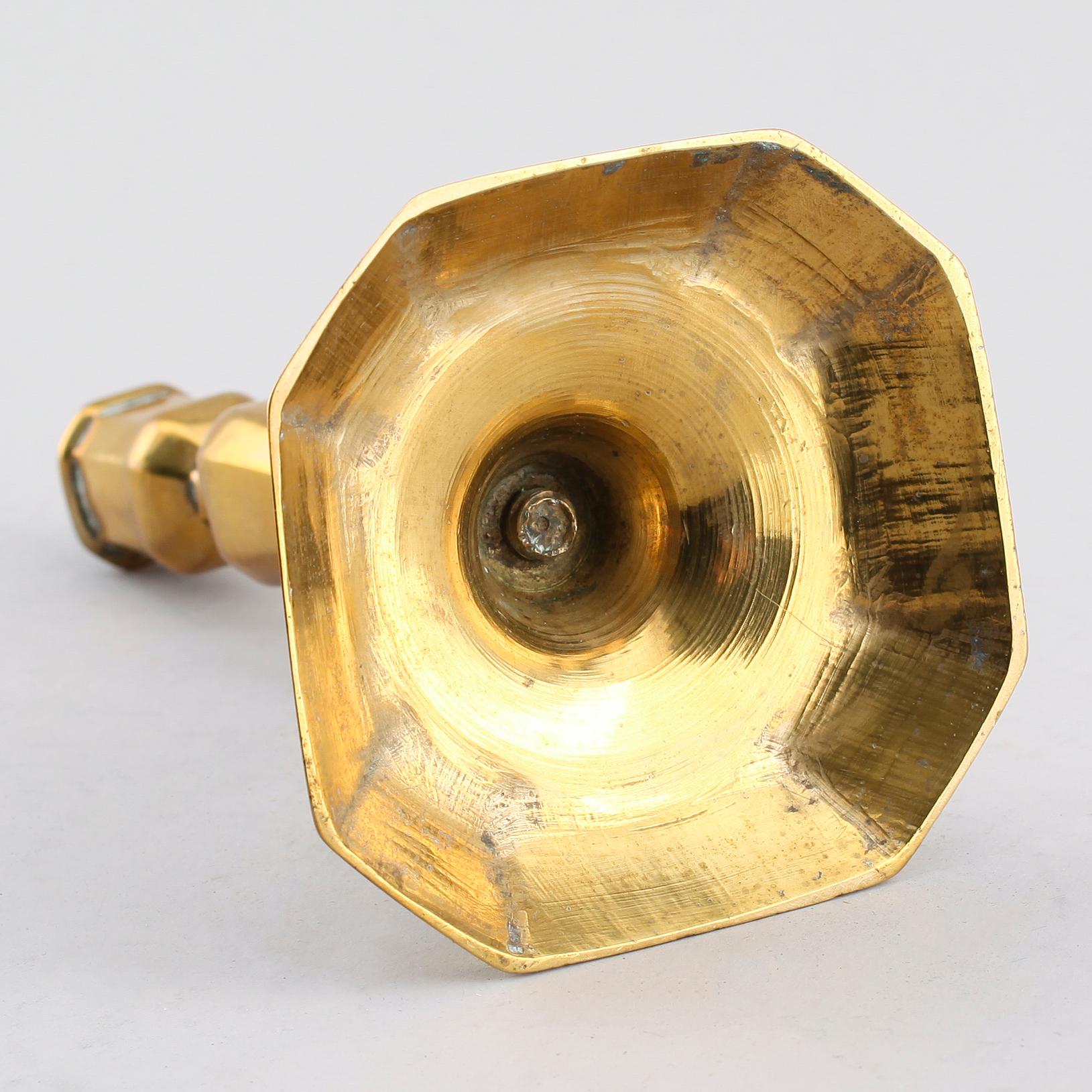 LJUSSTAKE, mässing, 1700-tal.