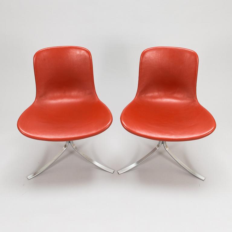 Poul Kjaerholm, stolar, 6 st, "PK-9", Fritz Hansen, Danmark 1900-talets slut.