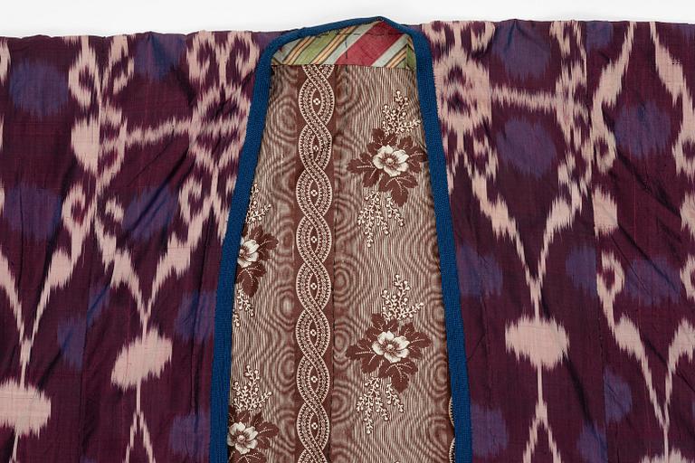 A silk Ikat Chapan, Central Asian, 1880s.