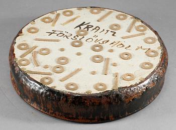 SKÅLFAT, stengods, Ulla och Gustav Kraitz, Fogdarp, Förslövsholm, 1900-talets andra hälft.