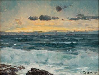 WOLDEMAR TOPPELIUS, SUNSET AT THE SHORE.