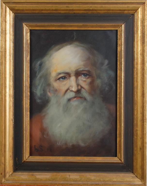 OKÄND KONSTNÄR, olja på duk, monogramsign GS.