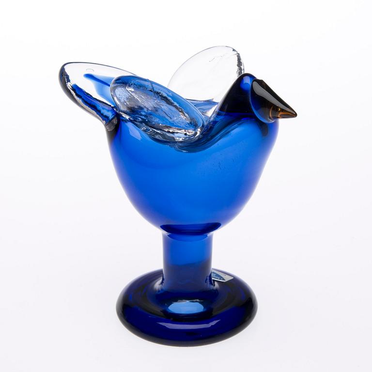 FIGURIN, glas, "Flugsnappare", signerad Oiva Toikka Nuutajärvi Notsjö.