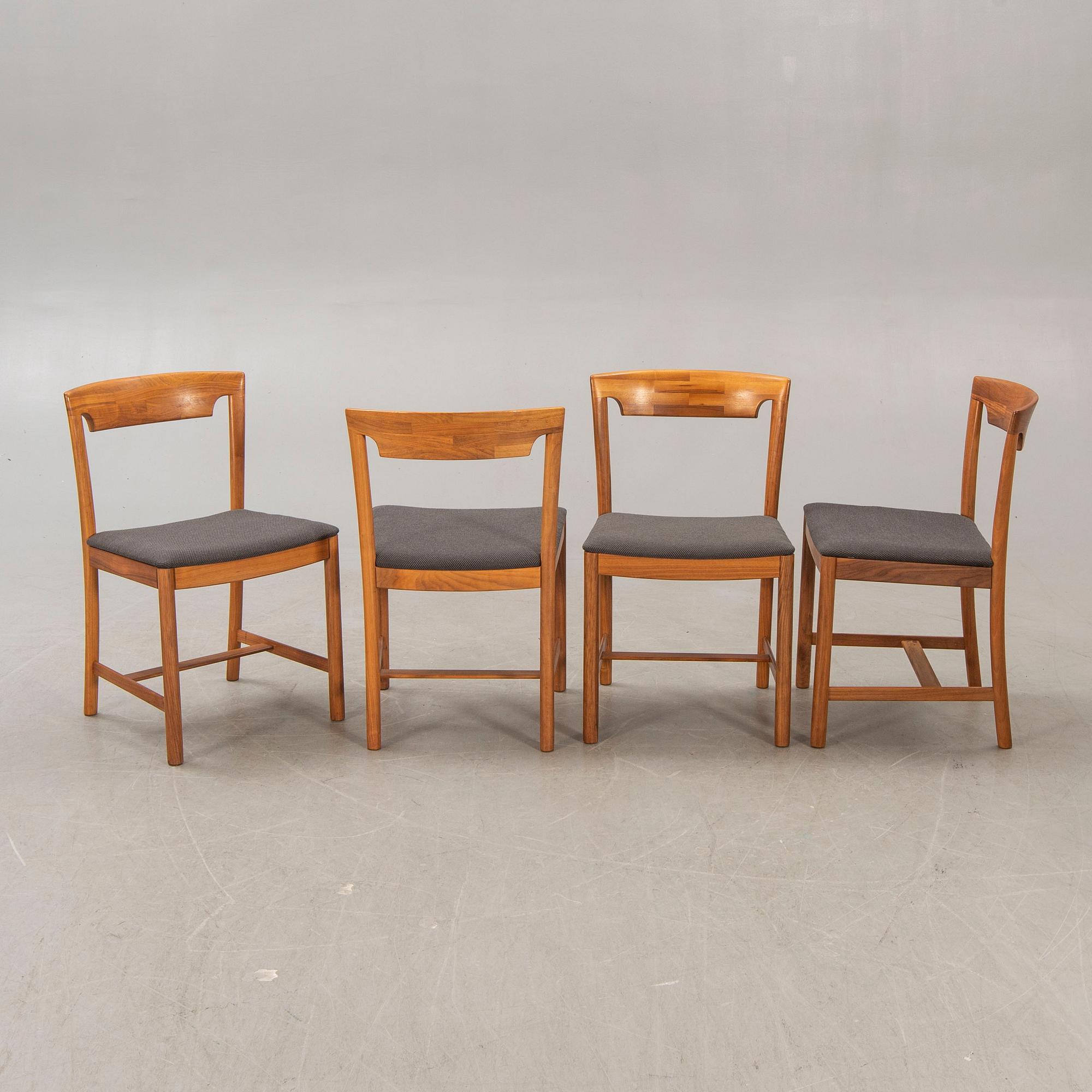 Chairs, 4 pcs, probably Denmark, 1960s.