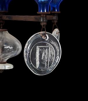 LJUSKRONA, glas, järnsmide, Erik Höglund. H 58.