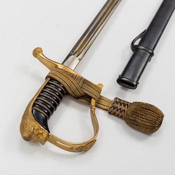 A Swedish infantry officer's sabre 1899 pattern with scabbard.