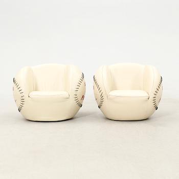 Children's armchairs, a pair from the second half of the 20th century.