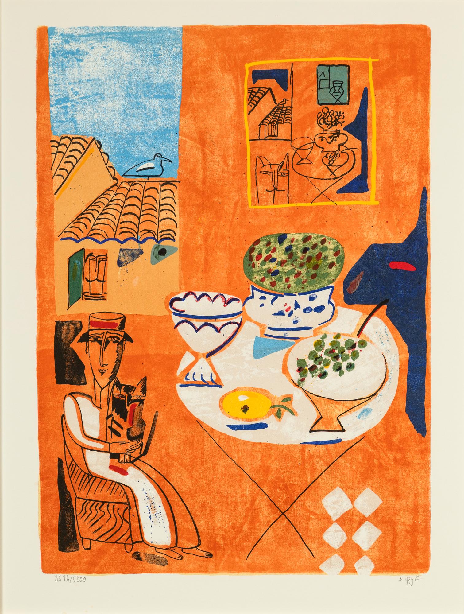 Madeleine Pyk, färglitografi, 1994, signerad 3516/5000.