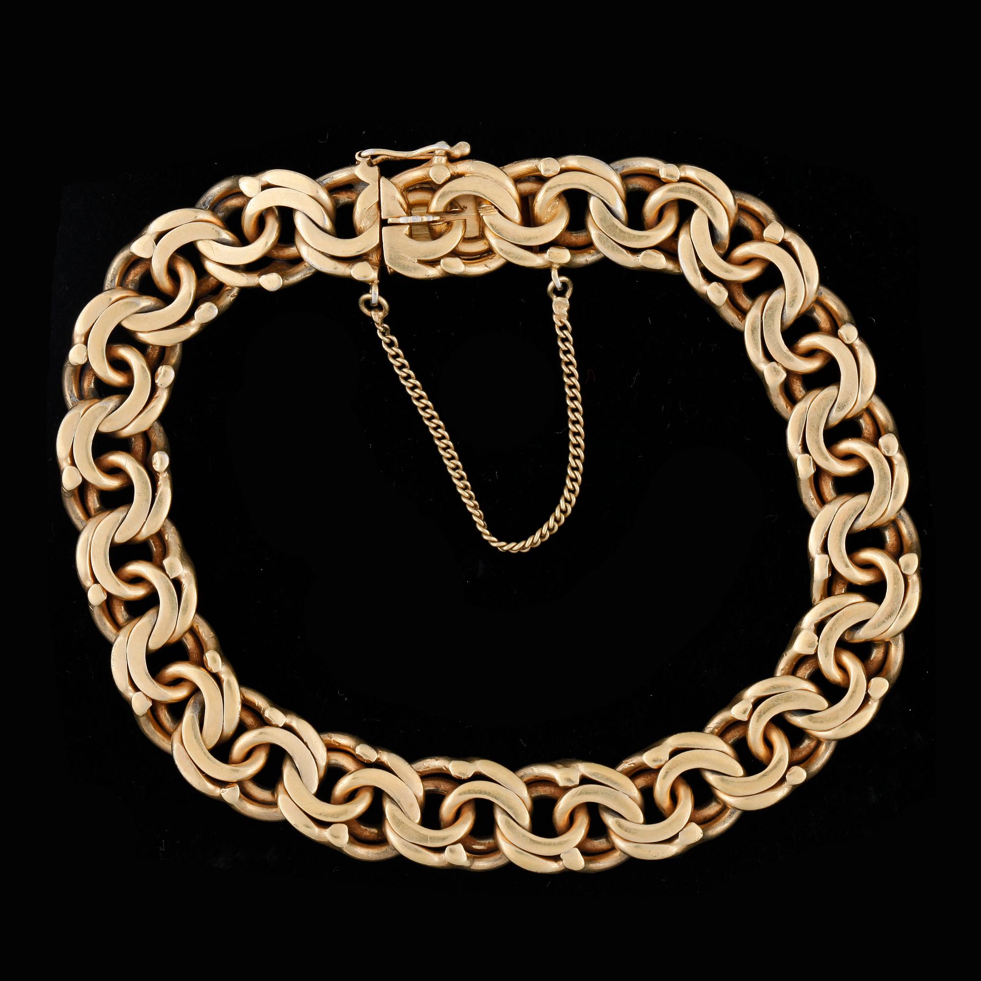 ARMLÄNK, förgyllt silver, Stockholm, 1950. Vikt ca 27 gram.