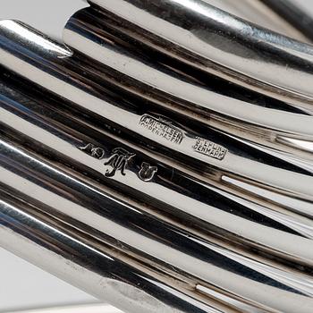 Ibi Trier Mørch, kandelaber "Bølgeslag", för Firma A. Michelsen, Danmark 1951, sterling.