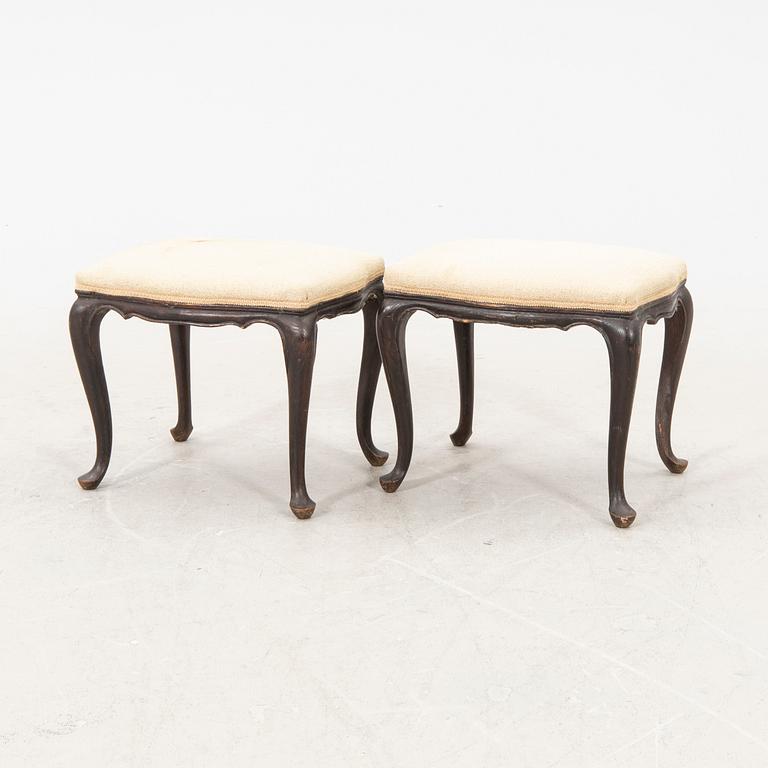A pair of Louis XV style 19th century stools.