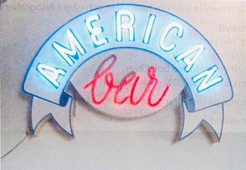 A 1990's neon sign "American bar".