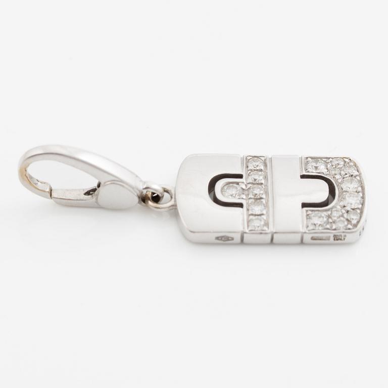 Bulgari hänge/berlock 18K vitguld vitguld med runda briljantslipade diamanter "Parentesi".