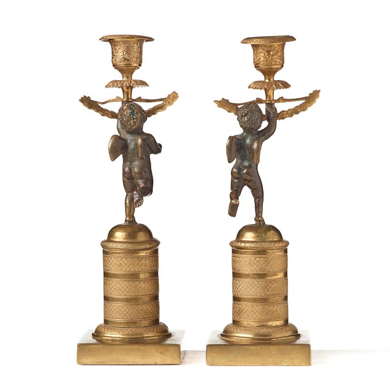 A pair of Russian Empire 1820's candlesticks.