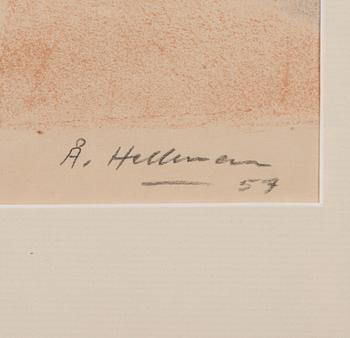 ÅKE HELLMAN, färglitografi, signerad, daterad -57 och numrerad 55/250.