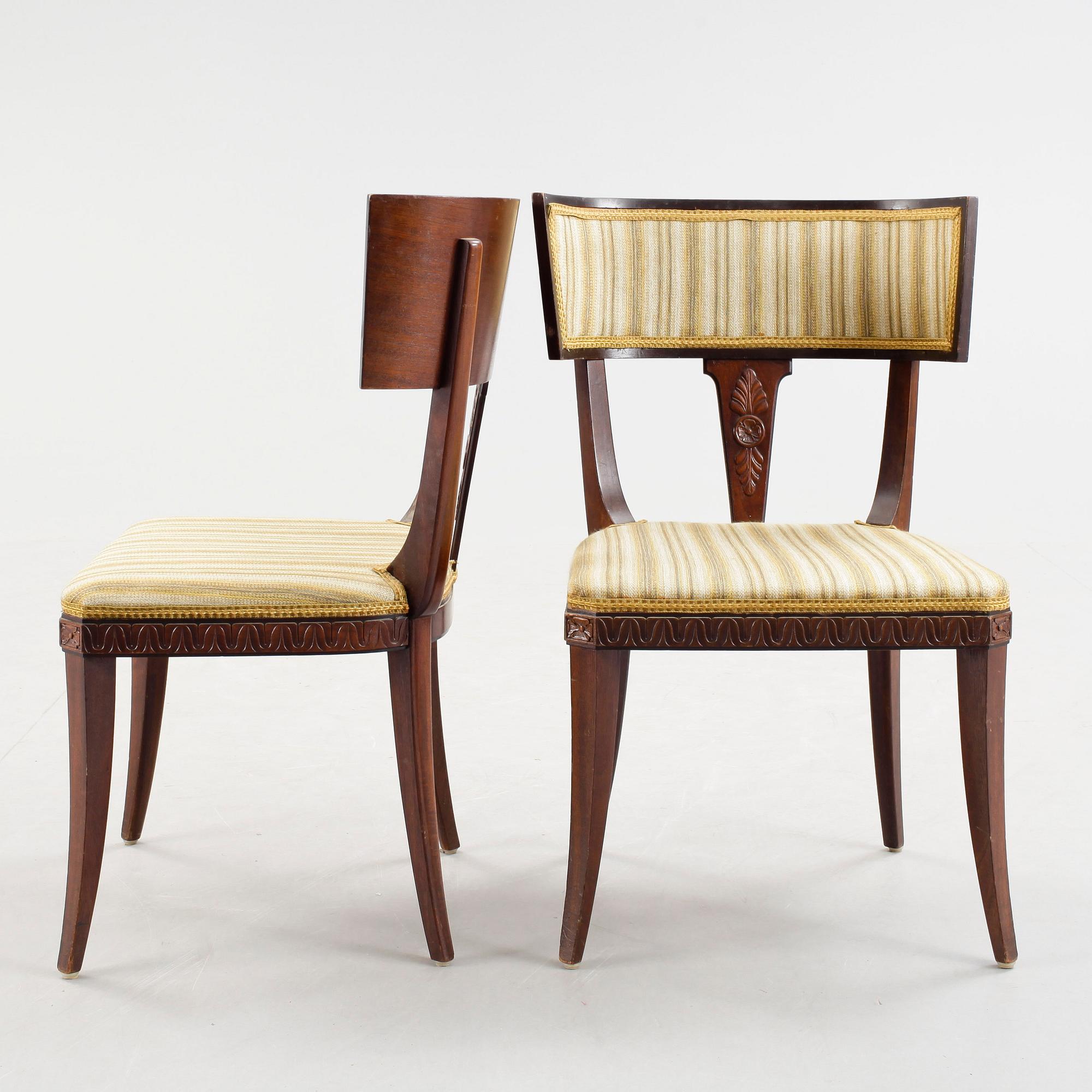STOLAR, 4 stycken, empirestil, 1920/30-tal.