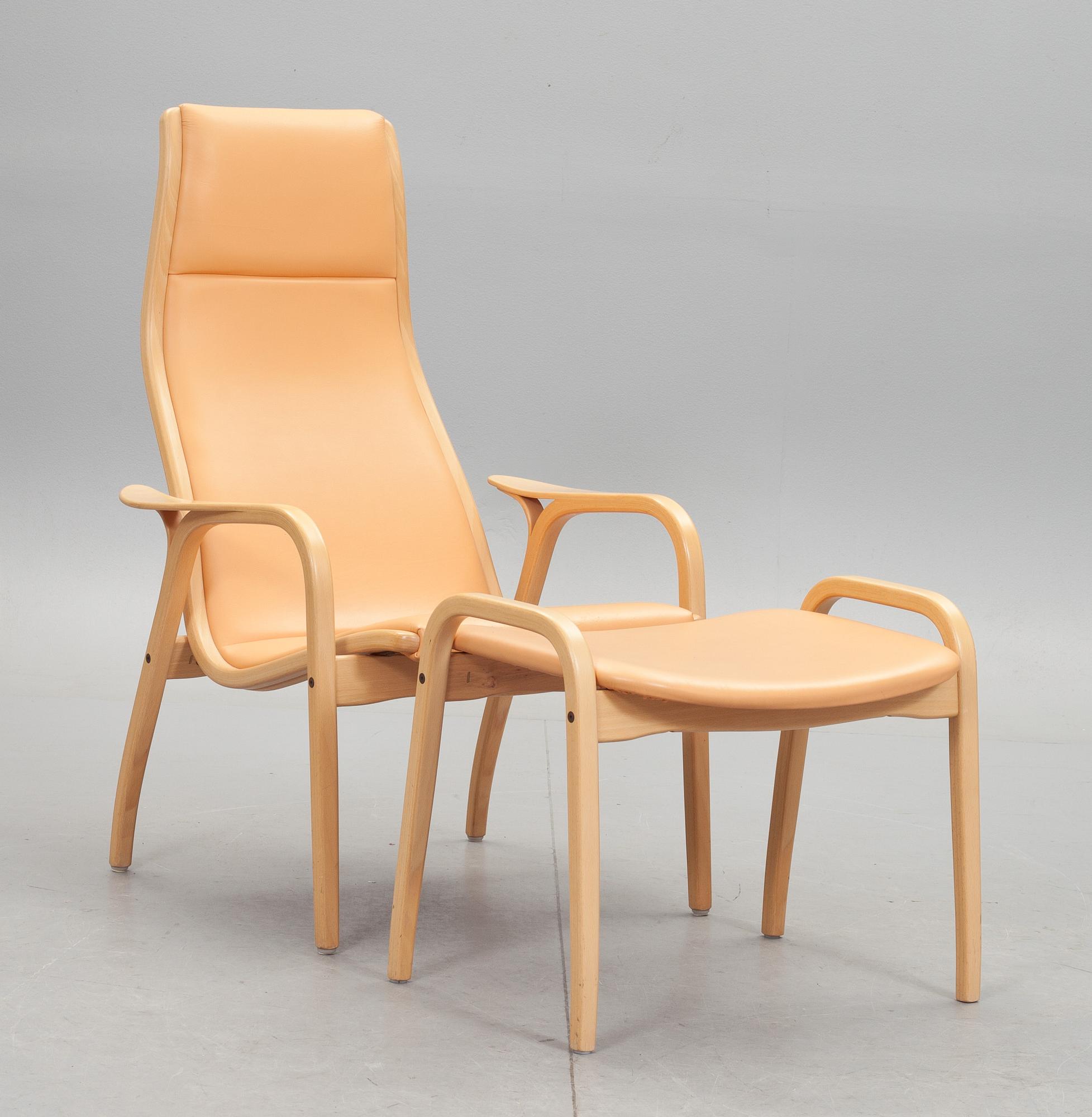 FÅTÖLJ med FOTPALL, "Lamino", Yngve Ekström, Swedese.