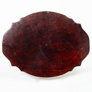 A Rococo-style papier maché tray, presumably central Europe, 19th century.