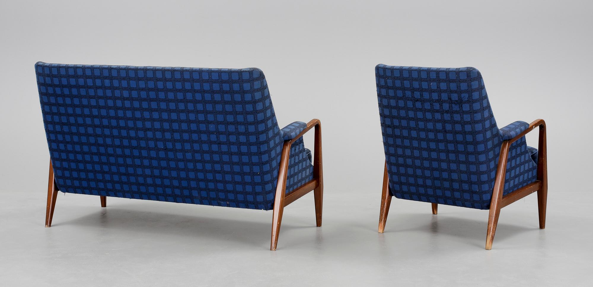 SOFFA samt FÅTÖLJ, 1950/60-tal.