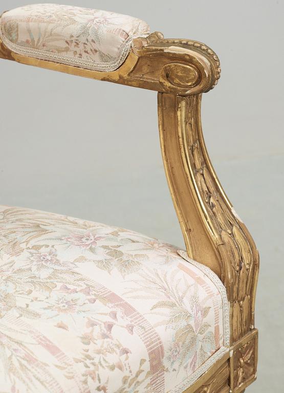 SALONGSGRUPP, 6 delar, gustaviansk stil, 1800-talets slut.