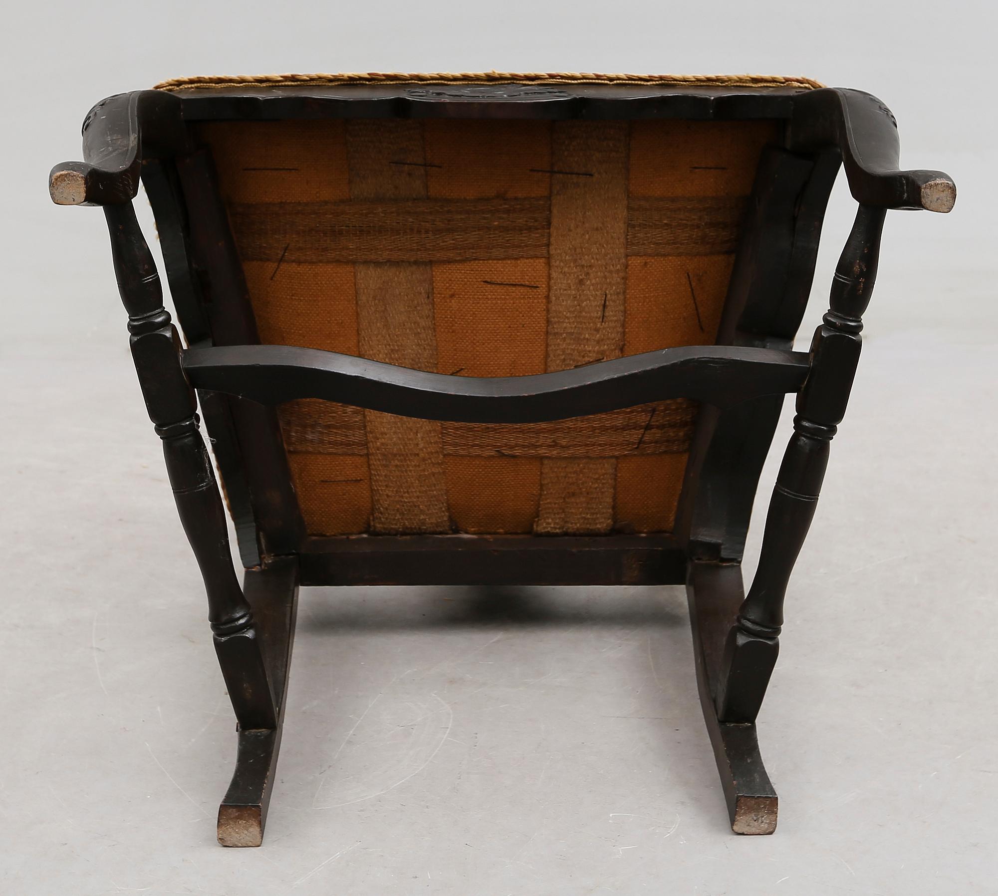 KARMSTOL, senbarockstil, 1800-tal.