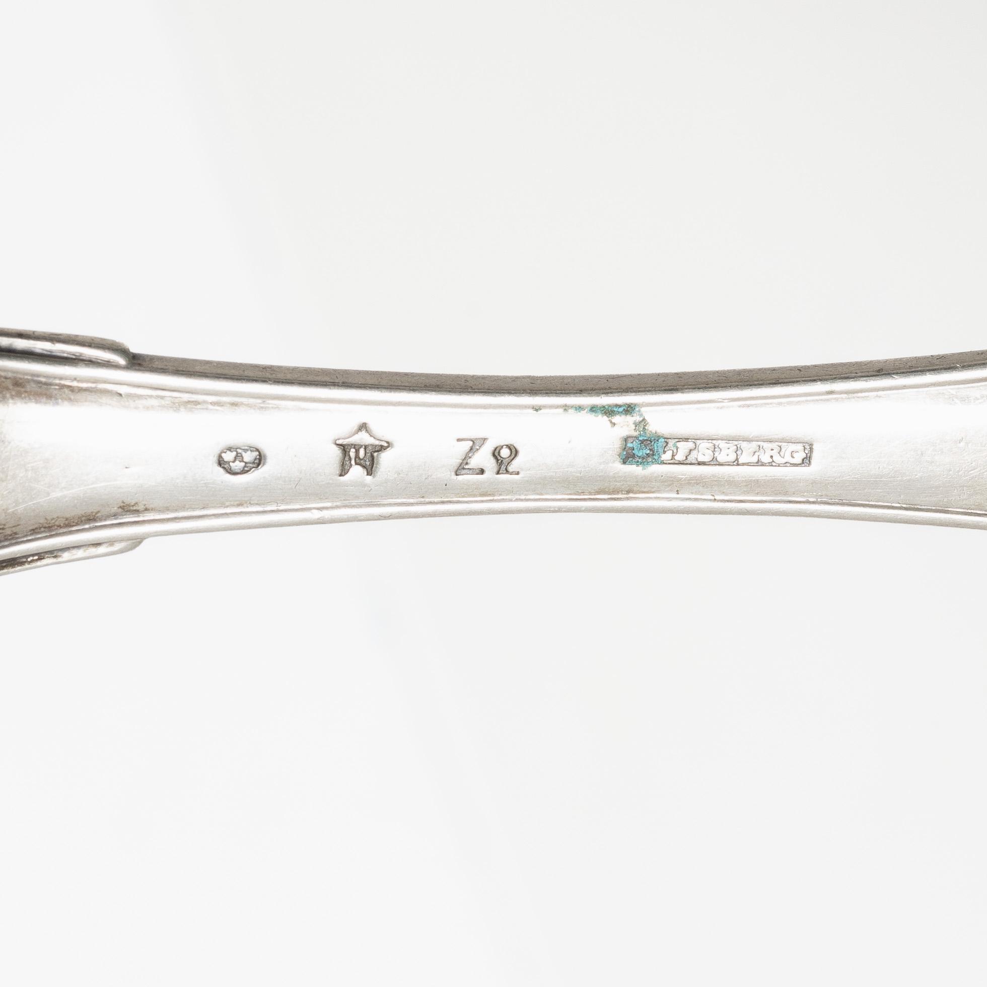 29 pieces of cutlery, various models, silver, including Anders Ulfsberg, 18th-19th century.