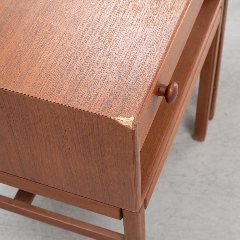 Sven Engström & Gunnar Myrstrand, a pair of 'Casino' teak bedside tables, Tingströms, Bra Bohag, 1960's.