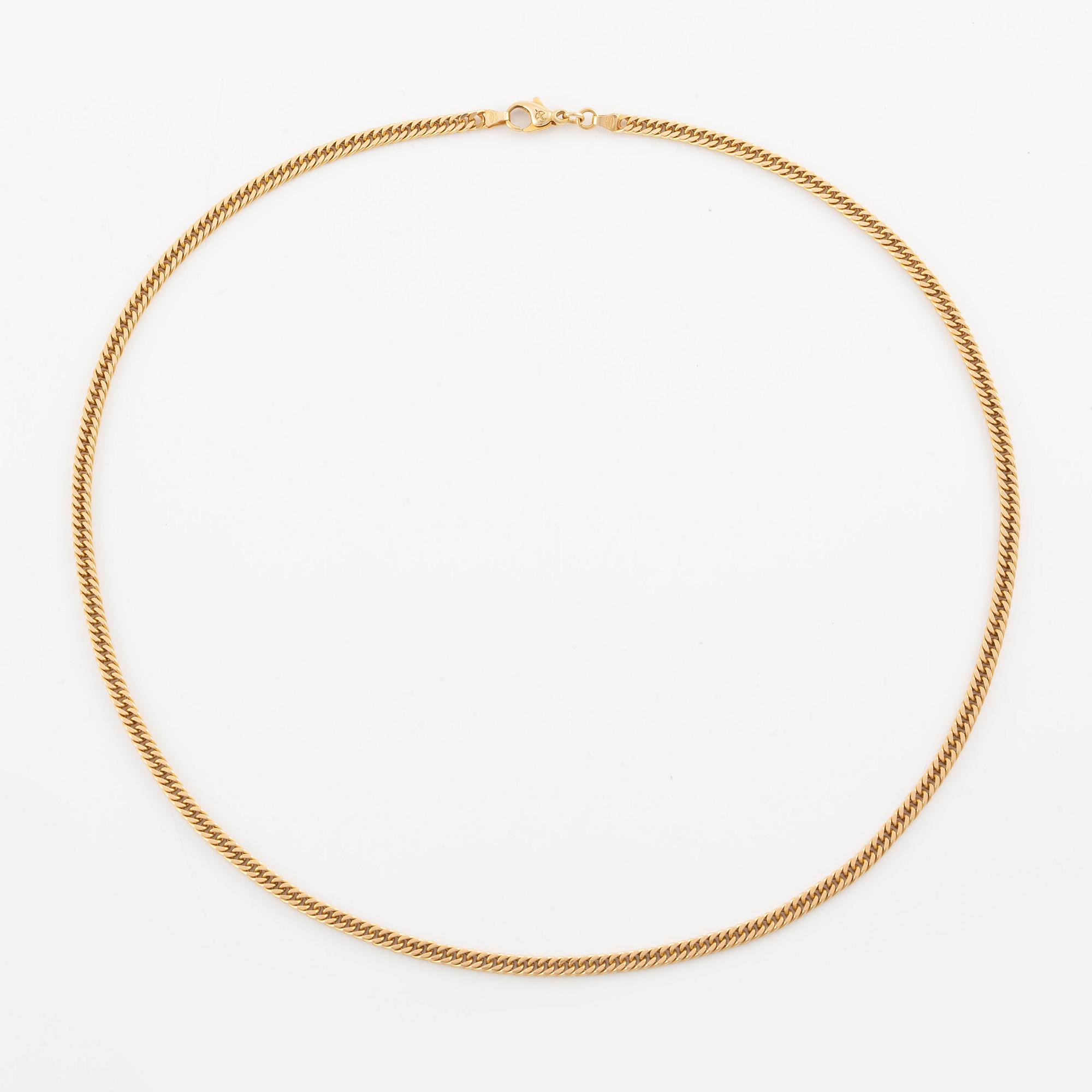 Necklace, 18K gold, chain link, Balestra, Italy.