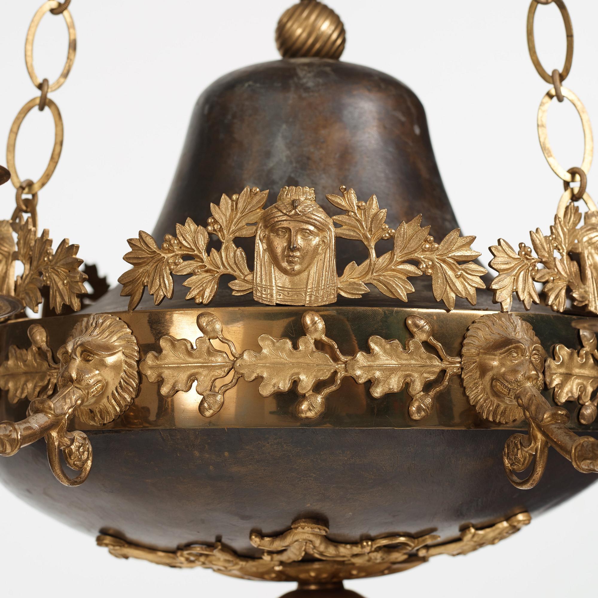 AMPEL, för fem ljus. Sverige, 1800-talets första hälft, Empire.