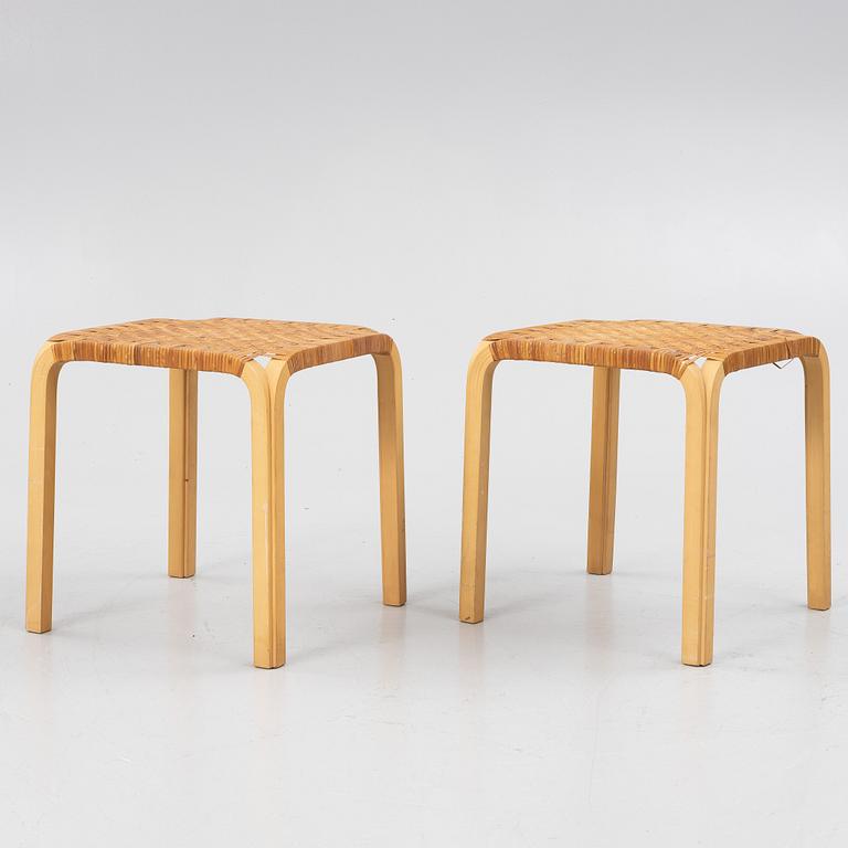 Alvar Aalto, a pair of model Y61 stools, Artek, second half of the 20th century.