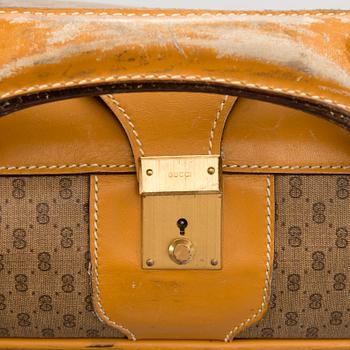 A Large Vintage Micro GG canvas Soft Suitcase.