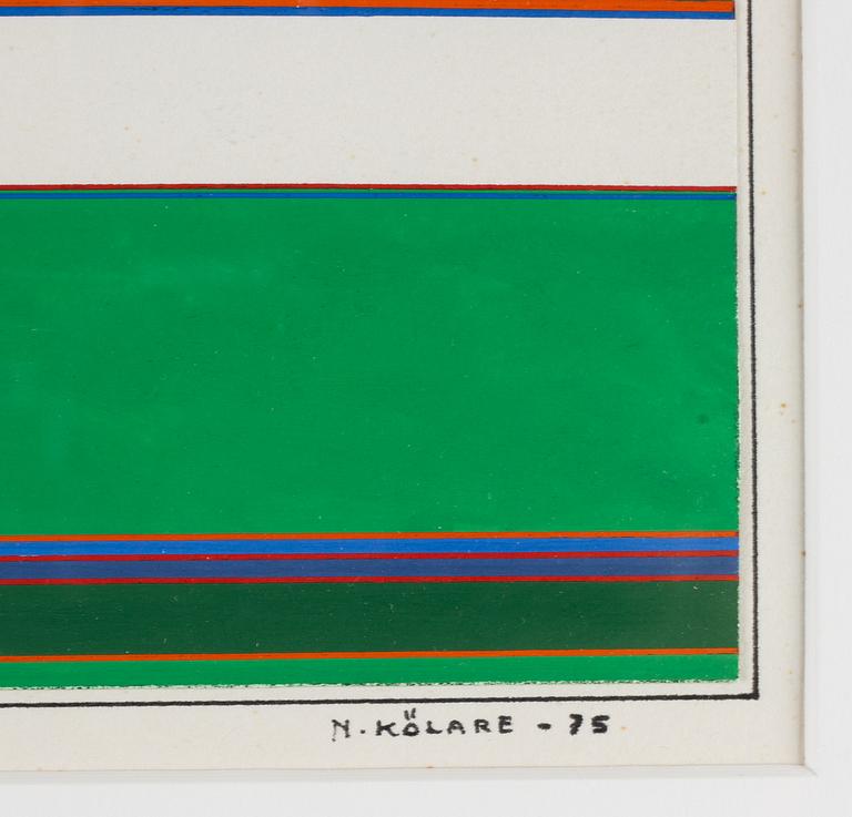 Nils Kölare, gouache, signed and dated -75.