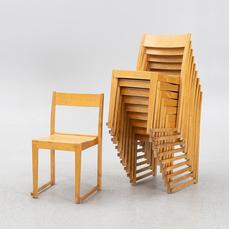 Sven Markelius, ten "Orkesterstolen" chairs, mid 20th century.