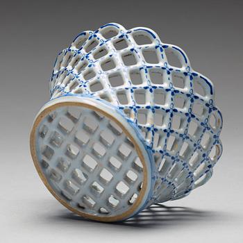 A faience chestnut basket, presumably Marieberg, after 1766.