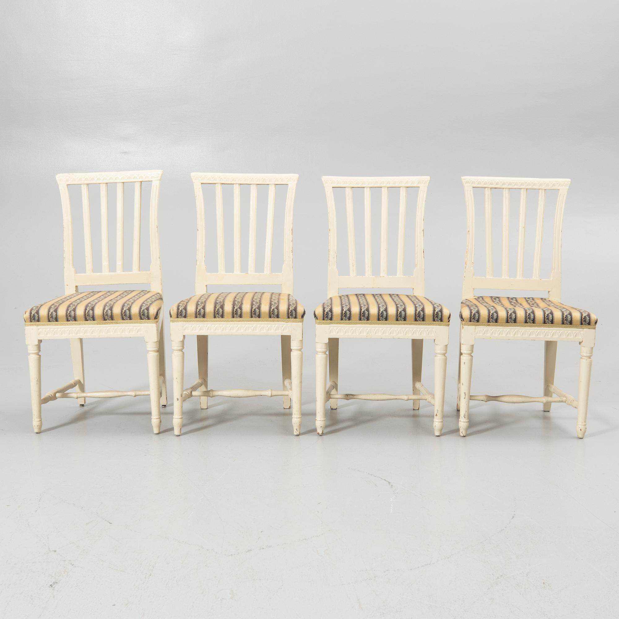 Four late Gustavian chairs, circa 1800.