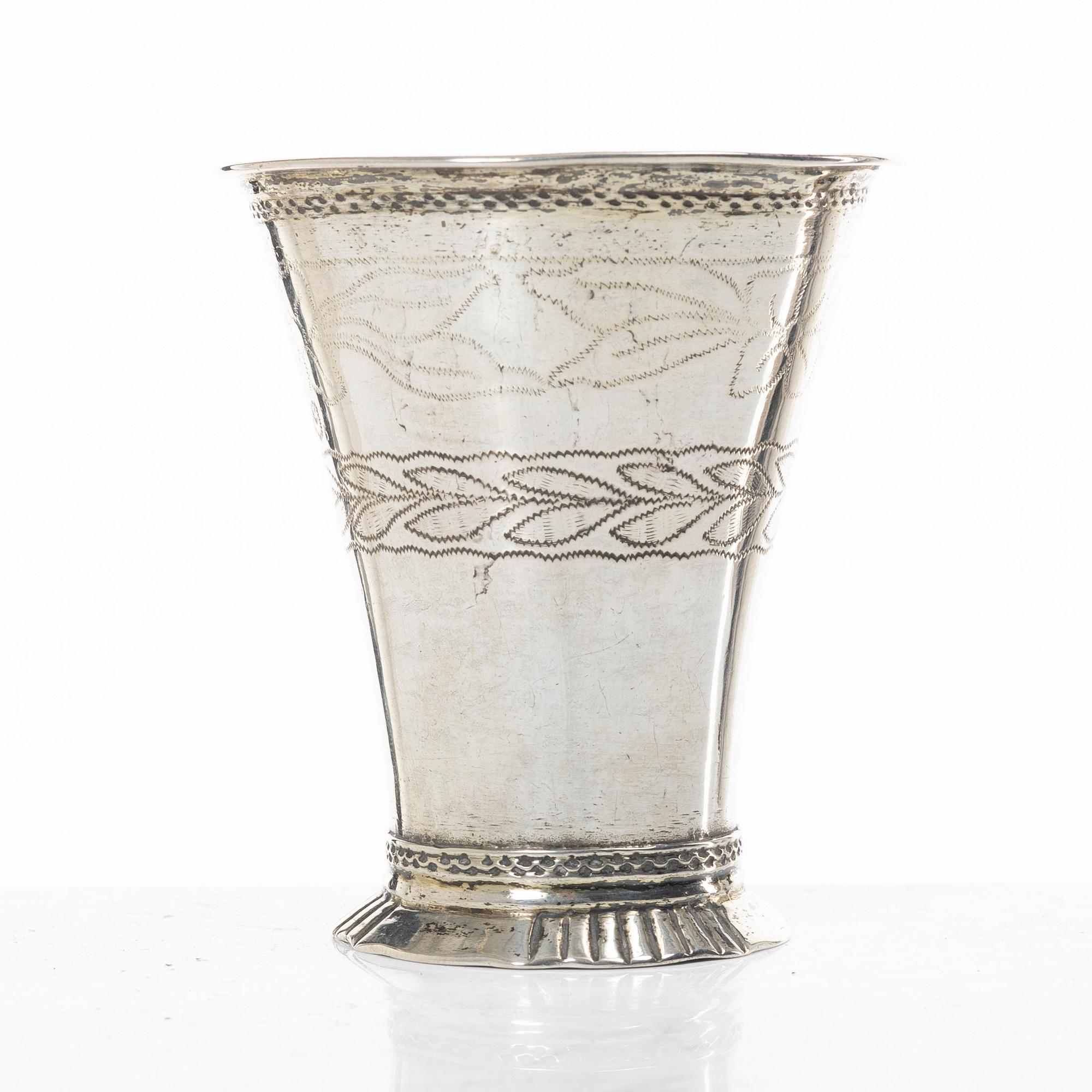 A Swedish silver beaker, mark of Johan Leffler, Falun 1777.