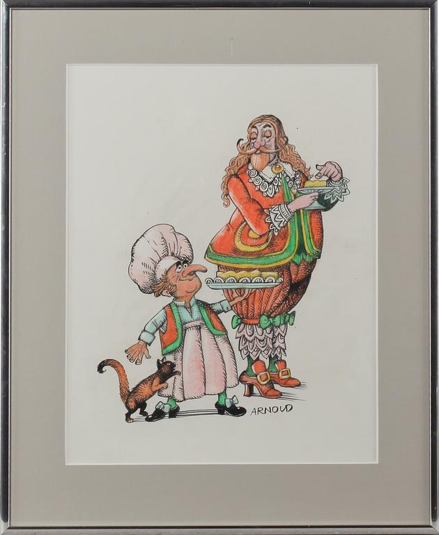 HANS ARNOLD, blandteknik, signerad.